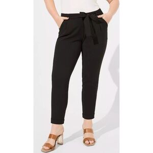 Torrid Pull-On Taper Stretch Crepe Pants Black